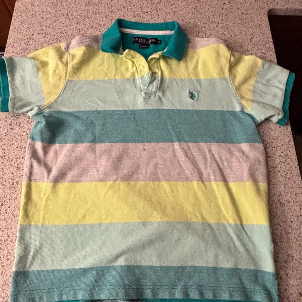 U.S. Polo Assn. Green and Yellow Dress Shirt